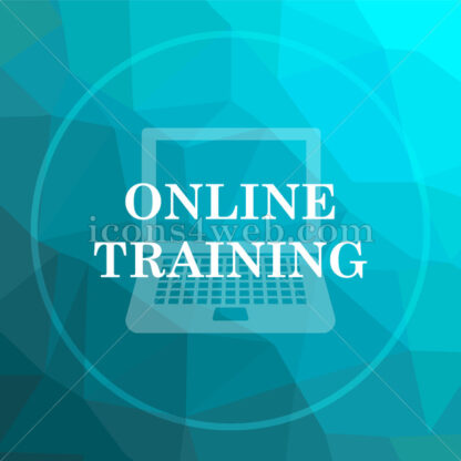 Online training low poly button. - Website icons