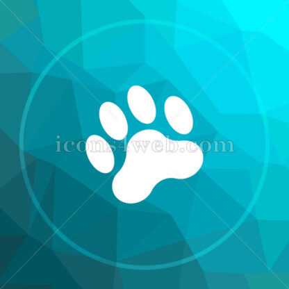 Paw print low poly button. - Website icons