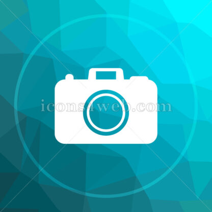 Photo camera low poly button. - Website icons