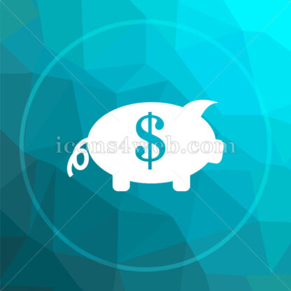 Piggy bank low poly button. - Website icons