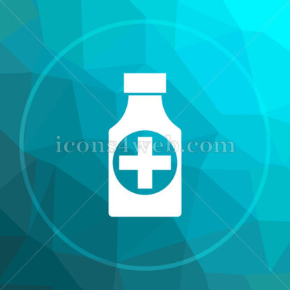 Pills bottle low poly button. - Website icons