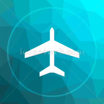 Plane low poly button. - Website icons