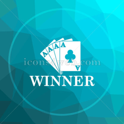 Poker winner low poly button. - Website icons