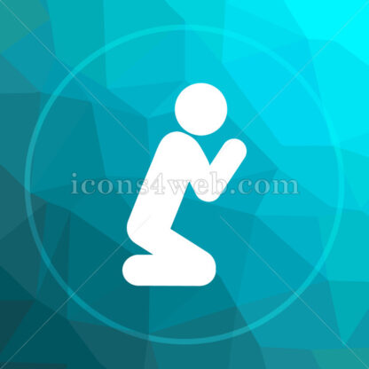 Prayer low poly button. - Website icons
