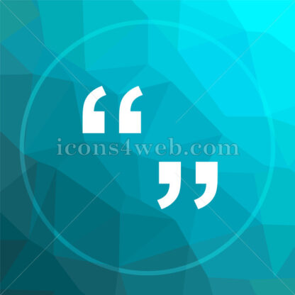 Quotation marks low poly button. - Website icons