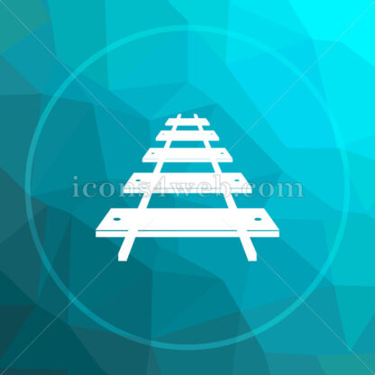 Rail road low poly button. - Website icons