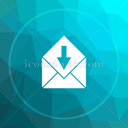 Receive e-mail low poly button. - Website icons