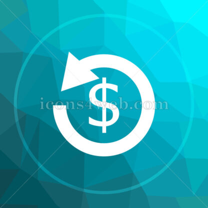 Refund sign low poly button. - Website icons