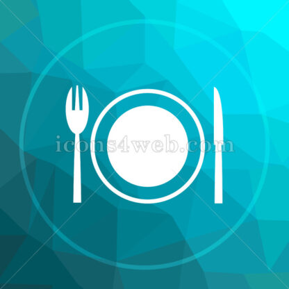 Restaurant low poly button. - Website icons