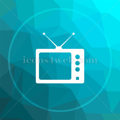 Retro tv low poly button. - Website icons
