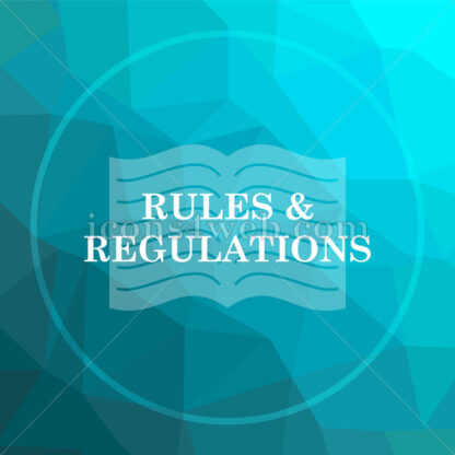 Rules and regulations low poly button. - Website icons