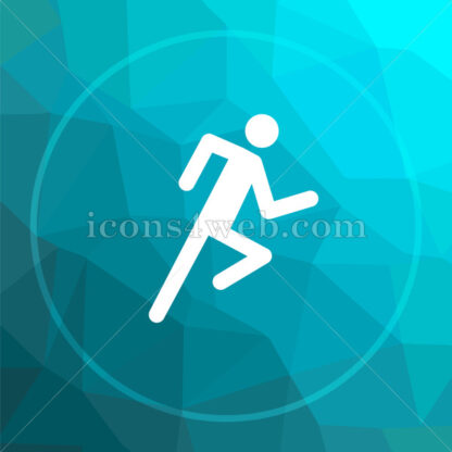 Running man low poly button. - Website icons