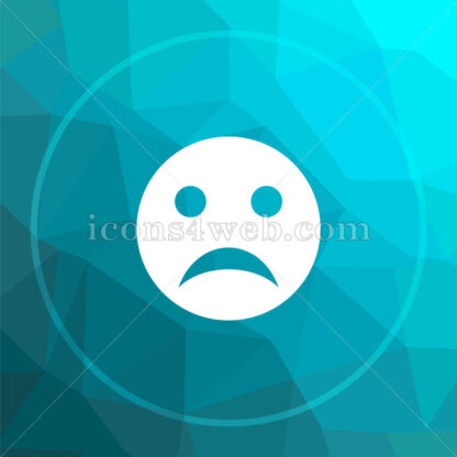 Sad smiley low poly button. - Website icons