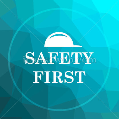 Safety first low poly button. - Website icons