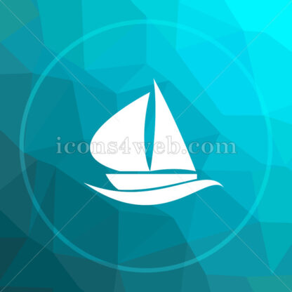 Sailboat low poly button. - Website icons