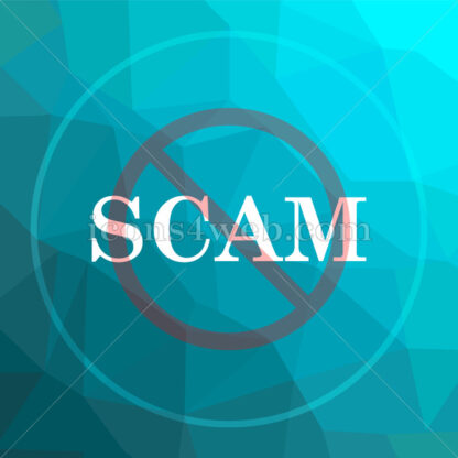 Scam Forbidden low poly button. - Website icons