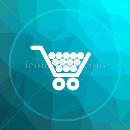 Shopping cart low poly button. - Website icons