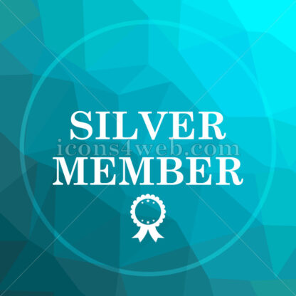 Silver member low poly button. - Website icons