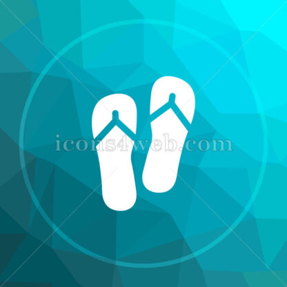 Slippers low poly button. - Website icons