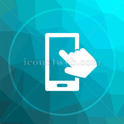 Smartphone with hand low poly button. - Website icons