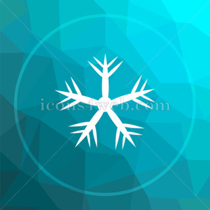 Snowflake low poly button. - Website icons