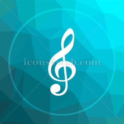 Sol key music symbol low poly button. - Website icons