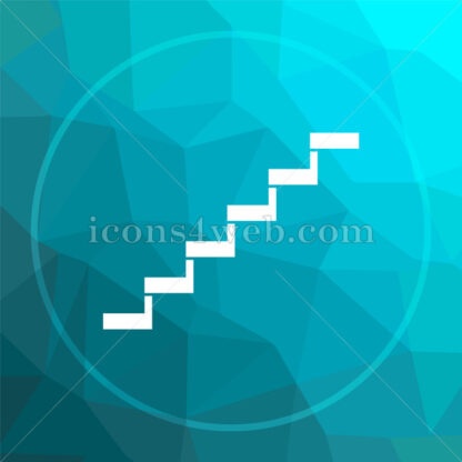 Stairs low poly button. - Website icons