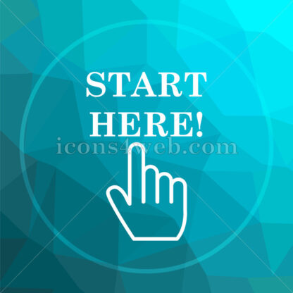 Start here low poly button. - Website icons
