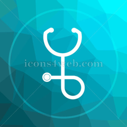Stethoscope low poly button. - Website icons