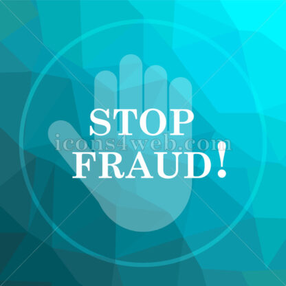 Stop fraud low poly button. - Website icons