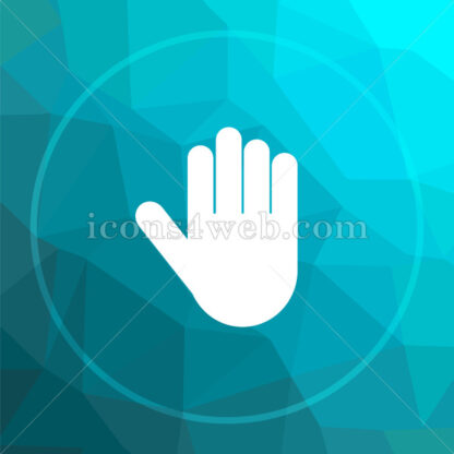 Stop hand low poly button. - Website icons