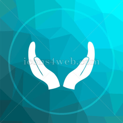 Supporting hands low poly button. - Website icons