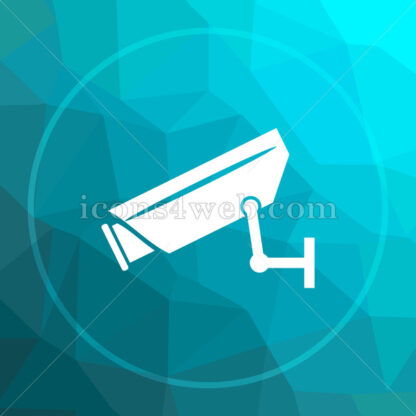 Surveillance camera low poly button. - Website icons