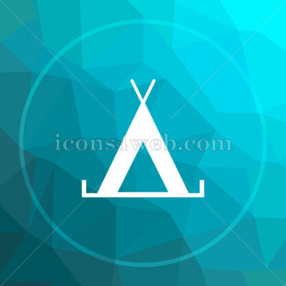 Tent low poly button. - Website icons