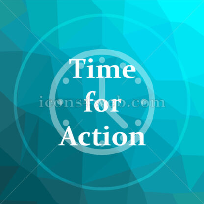 Time for action low poly button. - Website icons