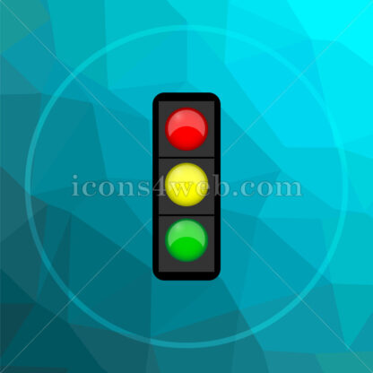 Traffic light low poly button. - Website icons