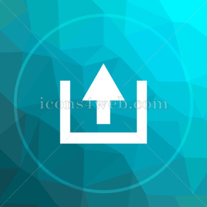 Upload sign low poly button. - Website icons