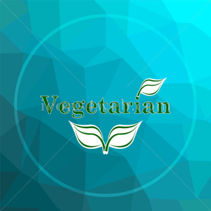 Vegetarian low poly button. - Website icons