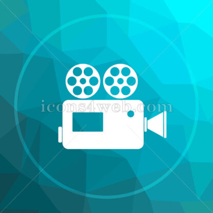 Video camera low poly button. - Website icons
