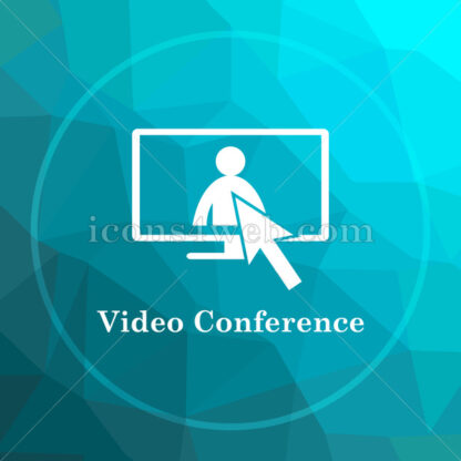 Video conference low poly button. - Website icons