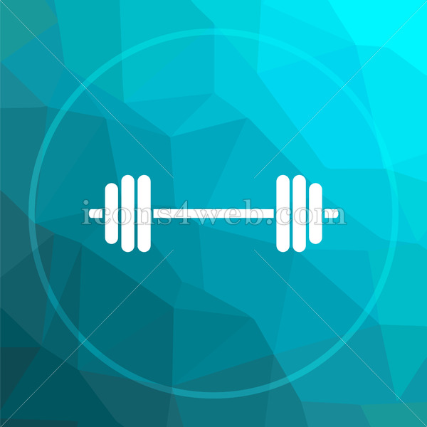 Weightlifting low poly button.