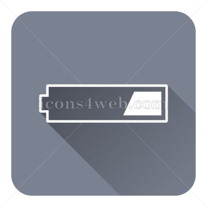1 third charged battery flat icon with long shadow vector – royalty free icon - Icons for website