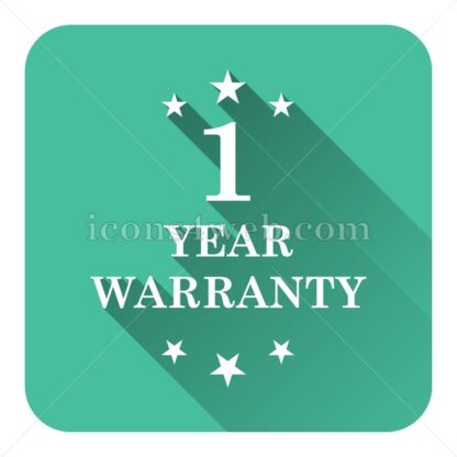 1 year warranty flat icon with long shadow vector – website icon - Icons for website