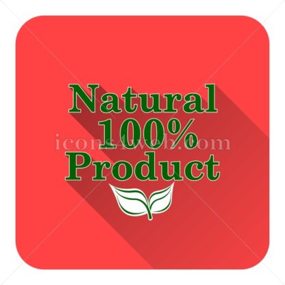 100 percent natural product flat icon with long shadow vector – royalty free icon - Icons for website