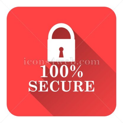 100 percent secure flat icon with long shadow vector – web design icon - Icons for website
