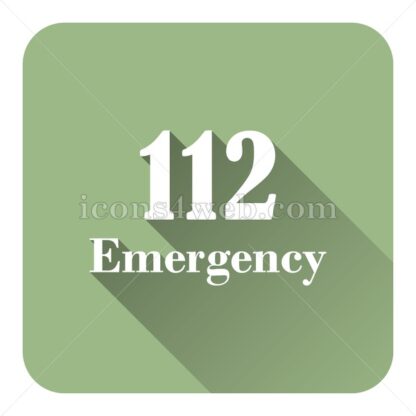 112 Emergency flat icon with long shadow vector – stock icon - Icons for website