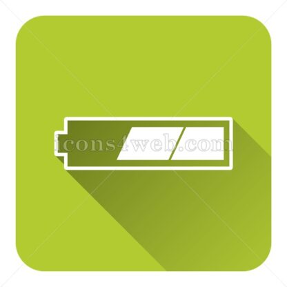 2 thirds charged battery flat icon with long shadow vector – royalty free icon - Icons for website