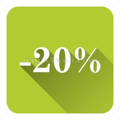 20 percent discount flat icon with long shadow vector – royalty free icon - Icons for website