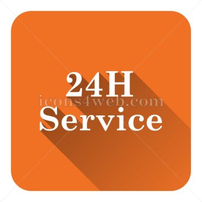 24H Service flat icon with long shadow vector – royalty free icon - Icons for website