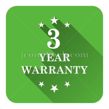 3 year warranty flat icon with long shadow vector – website icon - Icons for website